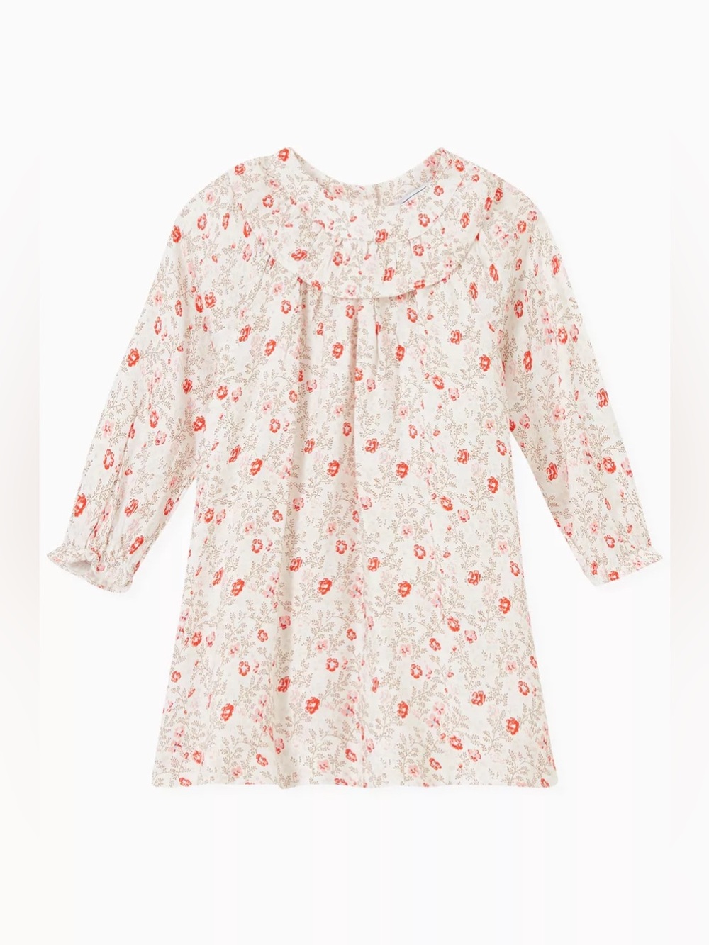 Tartine et Chocolat Cream Floral Print Dress in Crepe 3 months